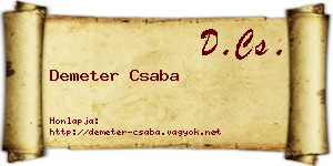 Demeter Csaba névjegykártya