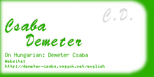 csaba demeter business card